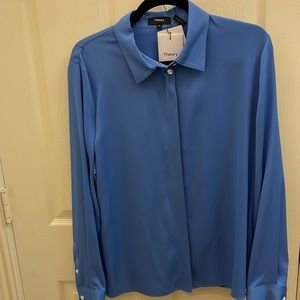 Theory Silk Blouse light lapis XL